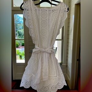 Zimmerman white shift sleeveless sash NWT S 1AUS wedding grad cotton eyelet new